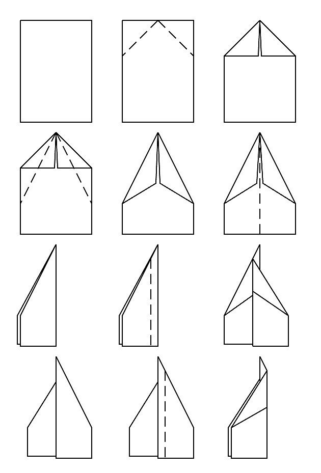 Enkelt pappersflygplan, instruktioner