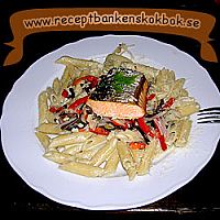 Penne pasta med lax