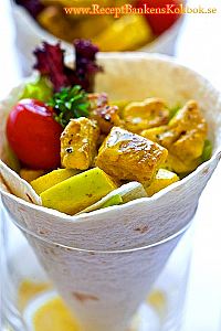 Vegetarisk Wrap med curry och apple